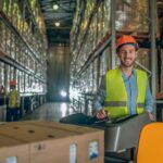 Warehouse worker in a logistic centre