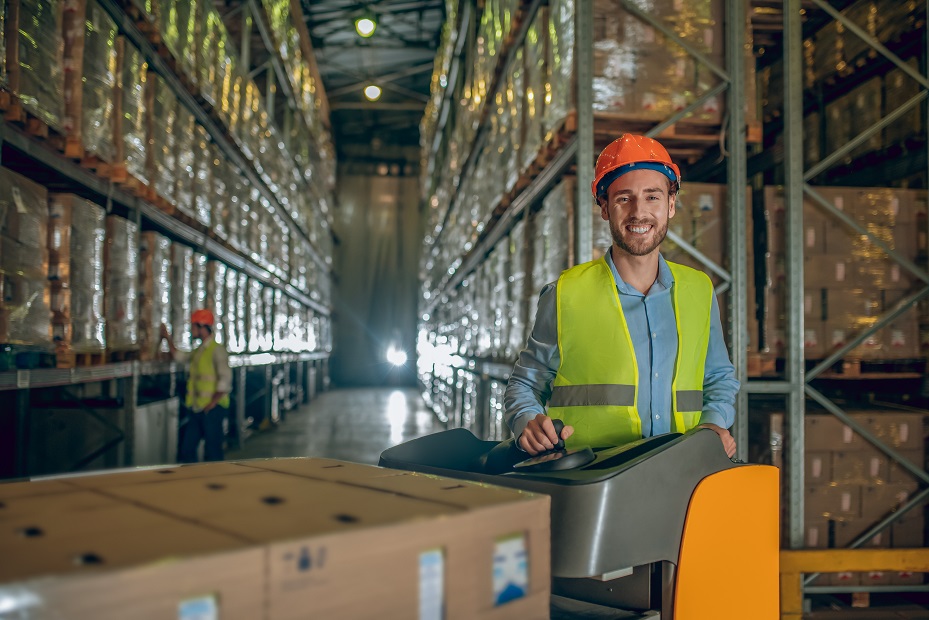 Warehouse worker in a logistic centre 